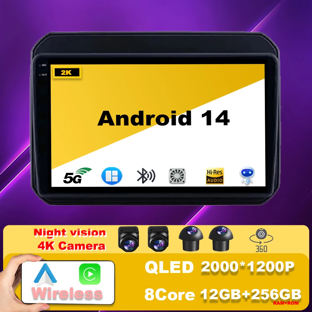 

Car Radio Multimedia Video Player For Suzuki Ignis 2016 - 2020 Android 14 Stereo Navigation GPS Touch Screen Carplay autoradio