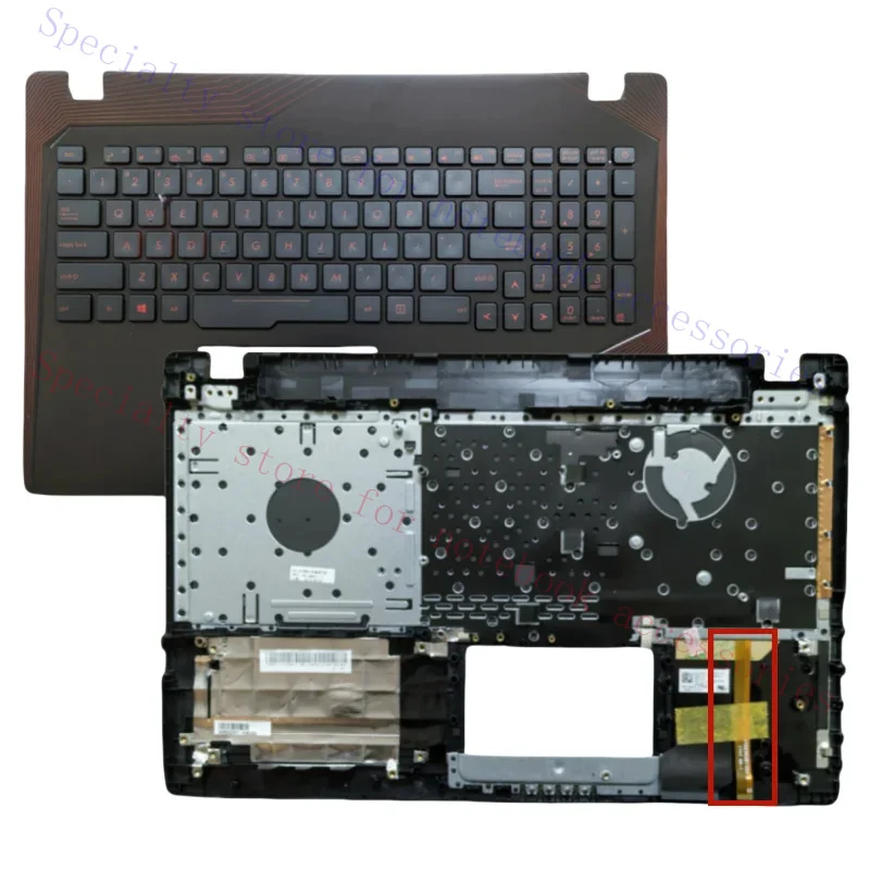 Top cover for wrist rest with backlit keyboard for GL553VW FX53 FX53VDZX53VM FX553V ZX53V  wide backlit cable shell