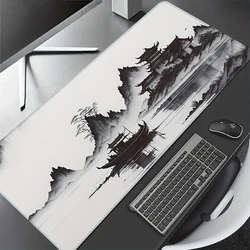 White Black Mouse Pad Kawaii Gaming Computer Mousepad Big Art Deskmat Playmat Laptop Office Accessories Mouse Carpet Mouse Mat