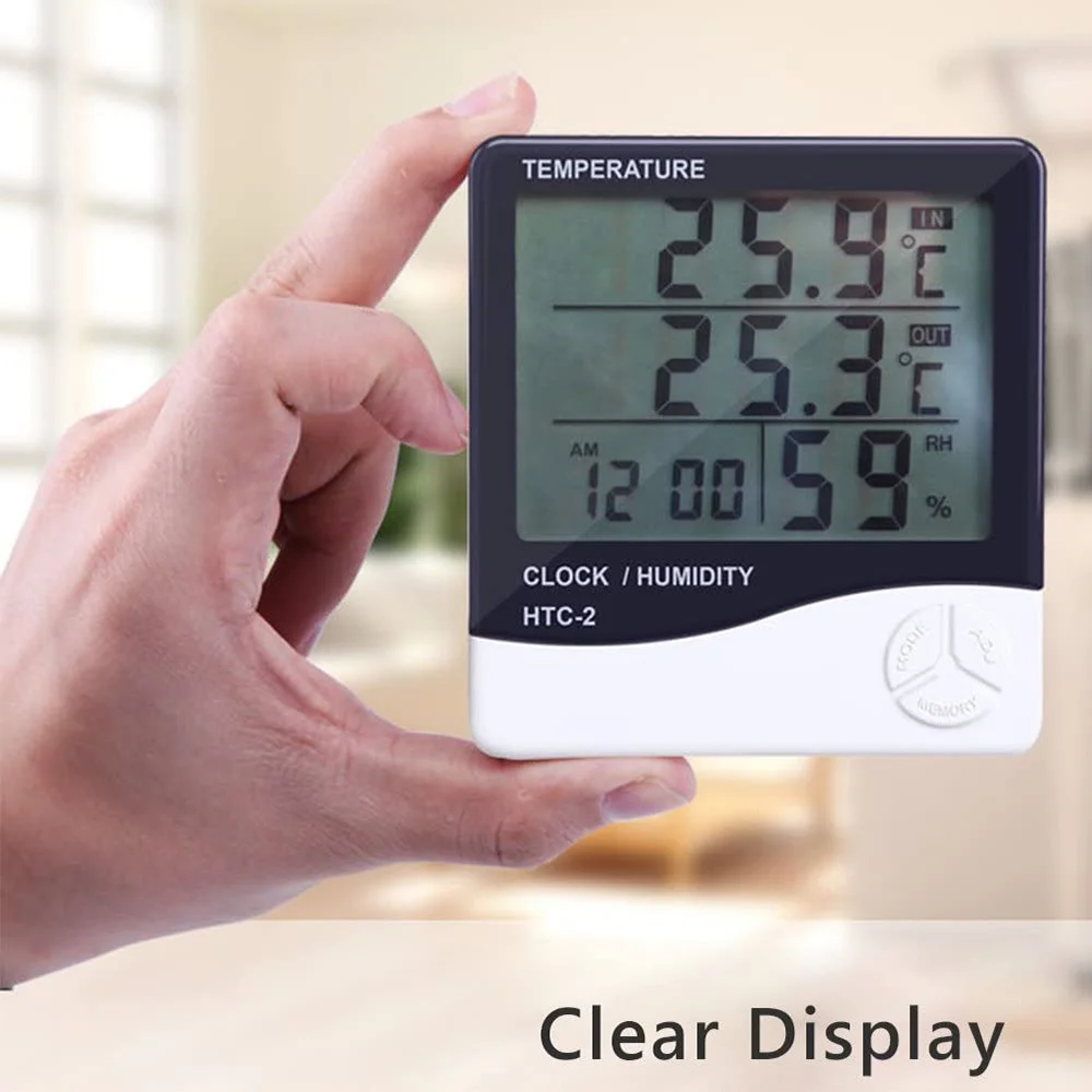 Multifunction LED Digital Thermo Hygrometer Temperature Humidity Meter Alarm Clock Weather Station For Home Indoor Accessory