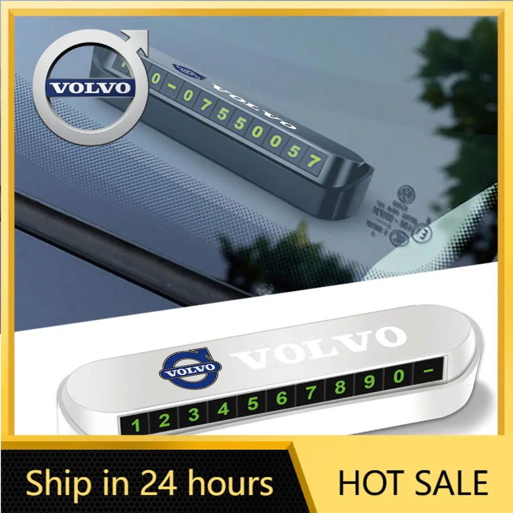 

2026 Новинка для эмблем Volvo, автомобильная временная парковочная карта, карта с номером телефона, аксессуары для интерьера Volvo XC90 V90 V60 XC60 V40 S90
