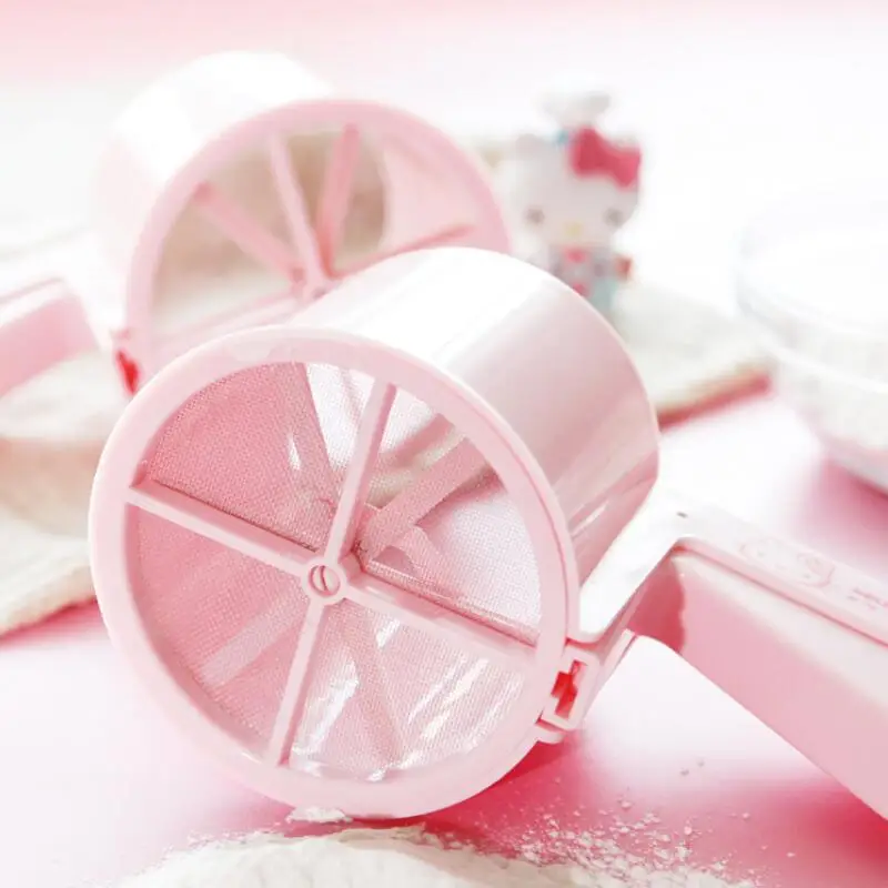 

Sanrio Hello Kitty Semi-Automatic Sugar Powder Sieve Kawaii Anime Cute Baking Flour Sifter Hand Pressed Cup Style Powder Sieve