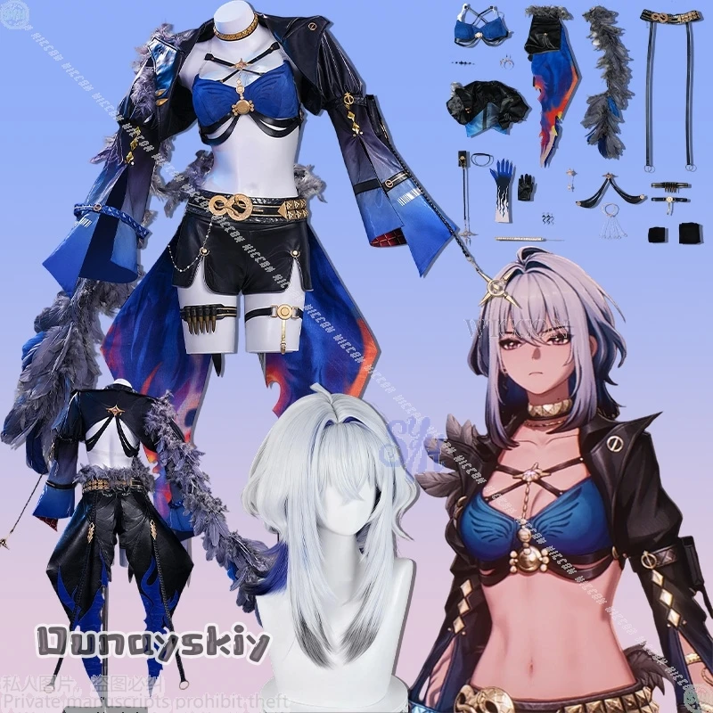 

갈브레나 코스프레 Anime Game Wuthering Waves Cosplay GALBRENR Costume Blue Bikini Hot Short Pants {Hemera}Jirai Kei Girls Halloween