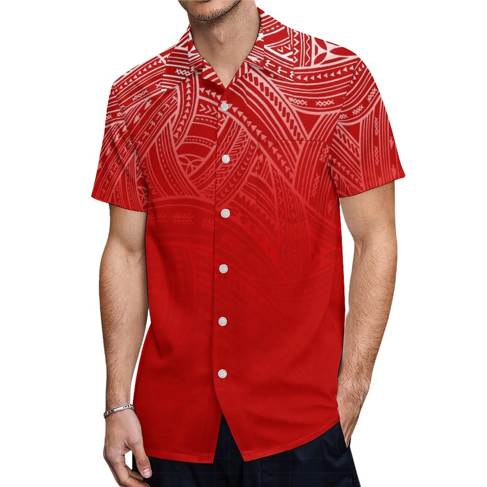 

dygewguhf;dfguhjkl Polynesian Hawaiian Pacific Island Ethnic Style Fashionable Beach Aloha Top Shirt