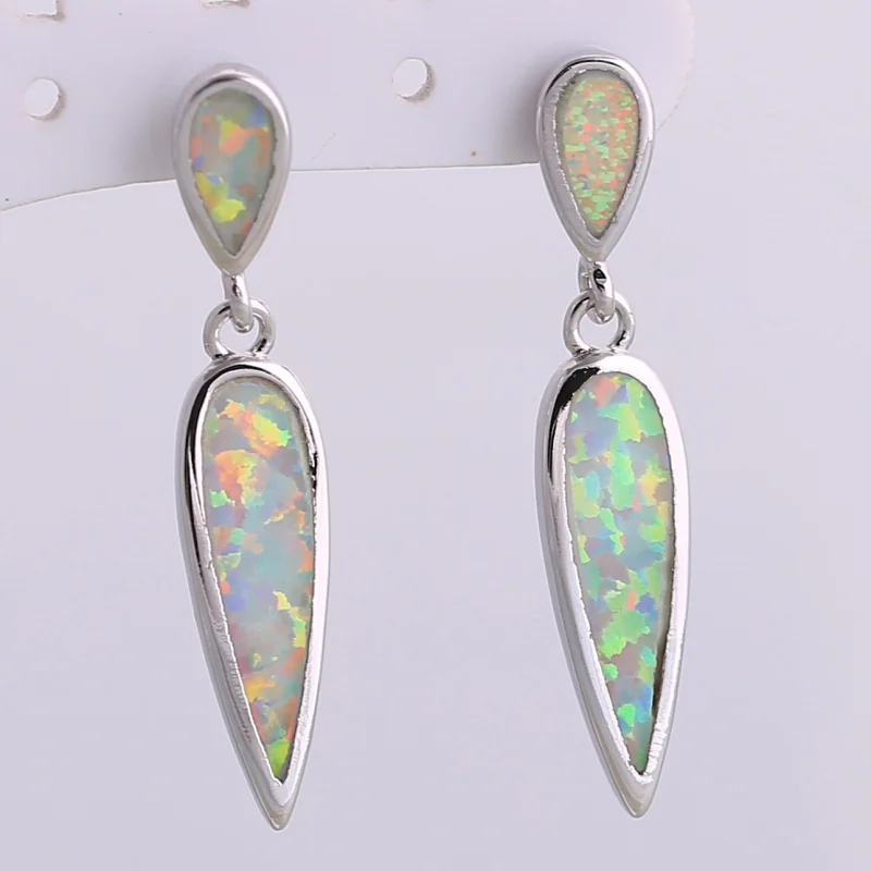 JLE1339 Delicate Water Drops Gentle wind Opal Beautiful Mutil-color Zircon Earrings Ladies Fashion Jewelry