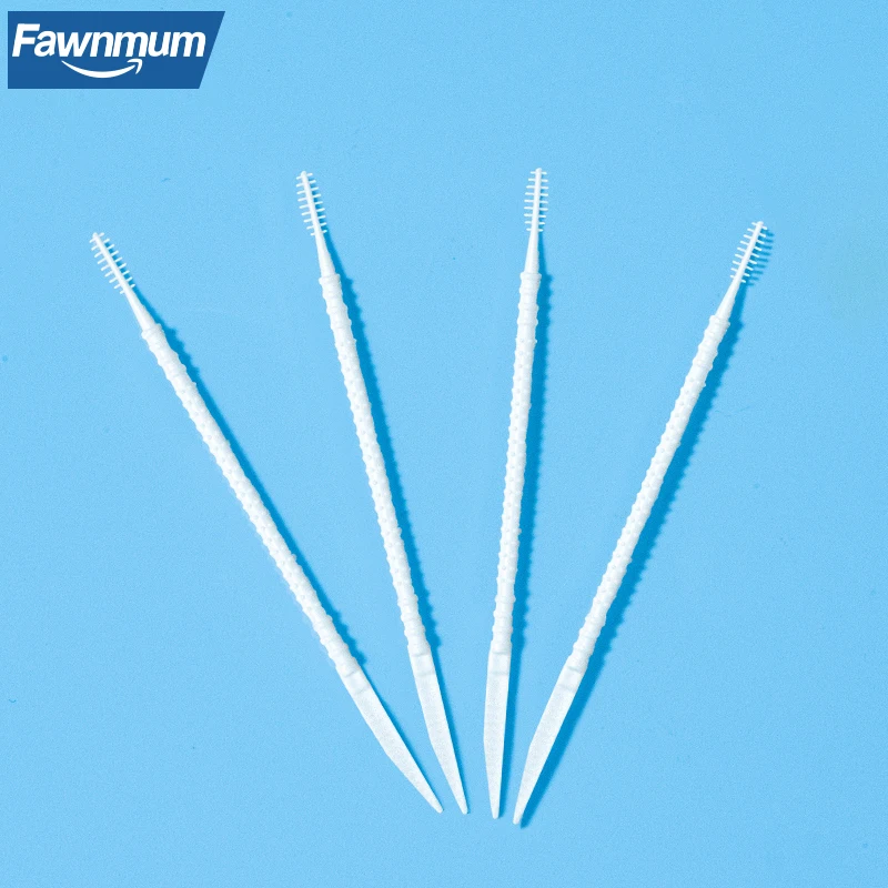 Fawnmum 300 Pcs/Set Double-Headed Flosser Toothpicks Interdental Brush Oral Cleaning Gum Hygiene Teeth Care Sticks  Disposable