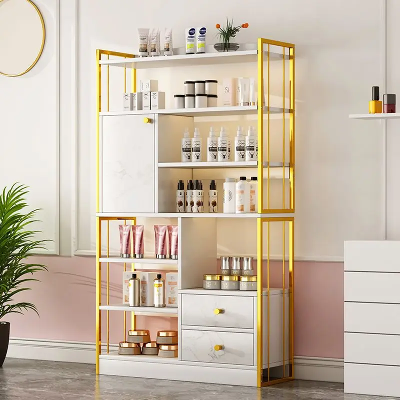 

Витрина-стеллаж для косметики, полка для продукции салонов красоты, витрина для нейл-арта, стеллаж-шкаф для парикмахерских