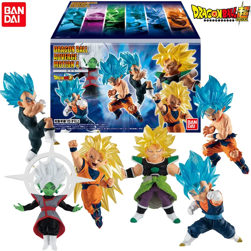 Bandai Genuine Shokugan Dragon Ball Super Anime Character Vegetto Son Goku Broli for Christmas Gift Action Toys Collect Model