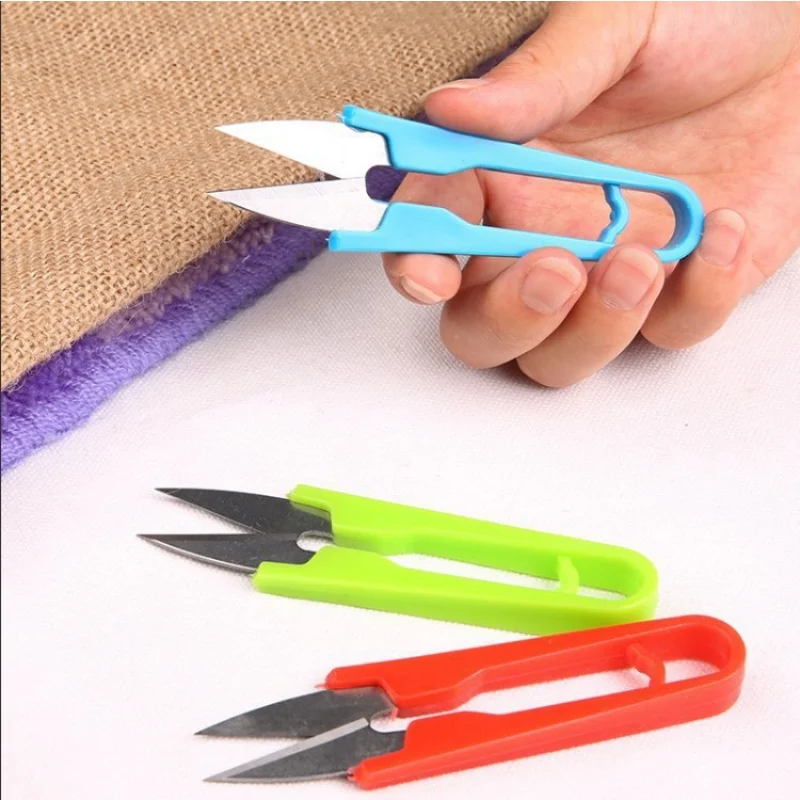 1Pcs 2023 Multicolor Trimming Sewing Scissors Nippers U Shape Clippers Yarn Stainless Steel Embroidery Craft Scissors Tailor