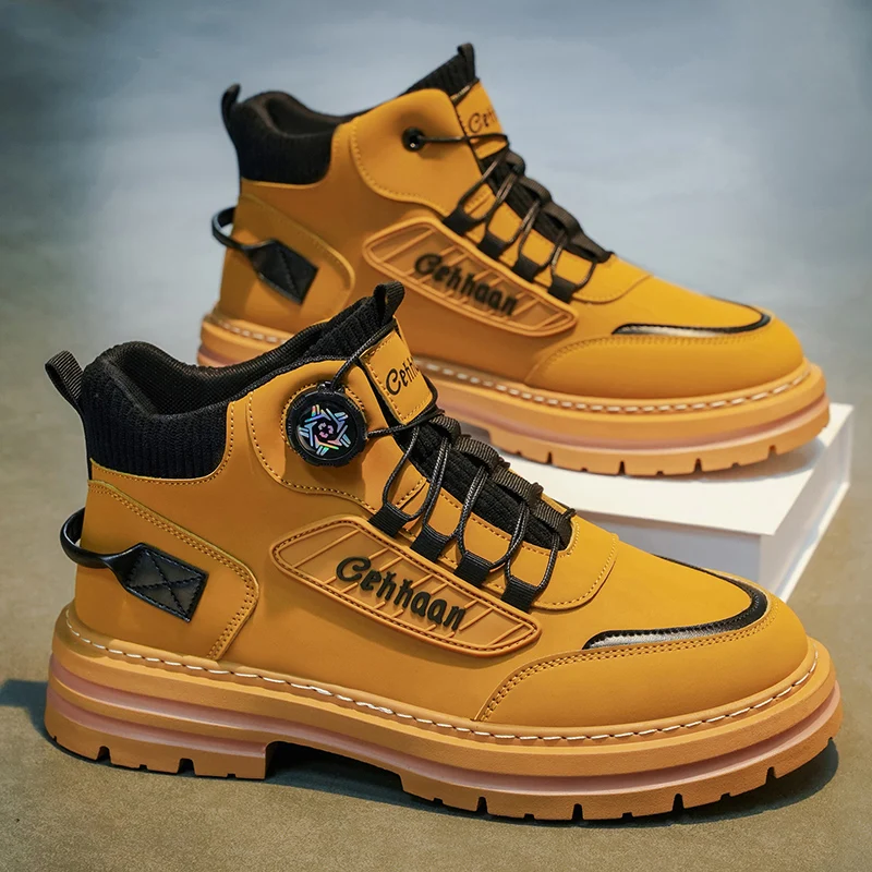 Men's High‑Top Boots, Fabric Lining For Great Comfort, Suitable For Outdoor Sports & Daily Wear