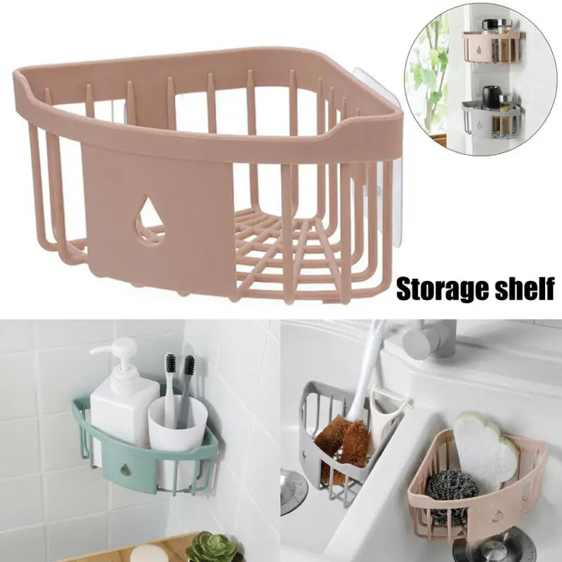 Kitchen Free Hole Shelf Bathroom Bathtub Wall Mounted  Storage Rack Organizer  Accessories Shower  Corner