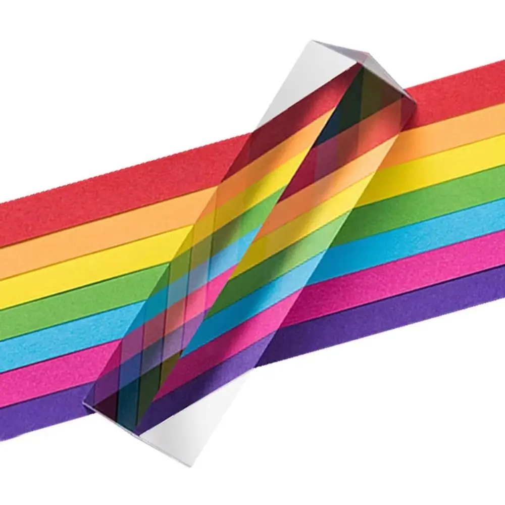 K9 Crystal Triangular Prism Seven Color Length Size Optical Prisms Mirror Color Prisms Crystal Prism Physics Classroom