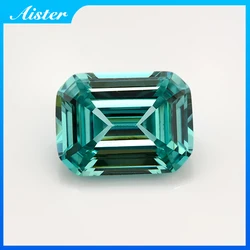 New Paraiba Green/Paraiba Blue Emerald Cut Cubic Zirconia Stones Loose Gemstone for Jewelry Making