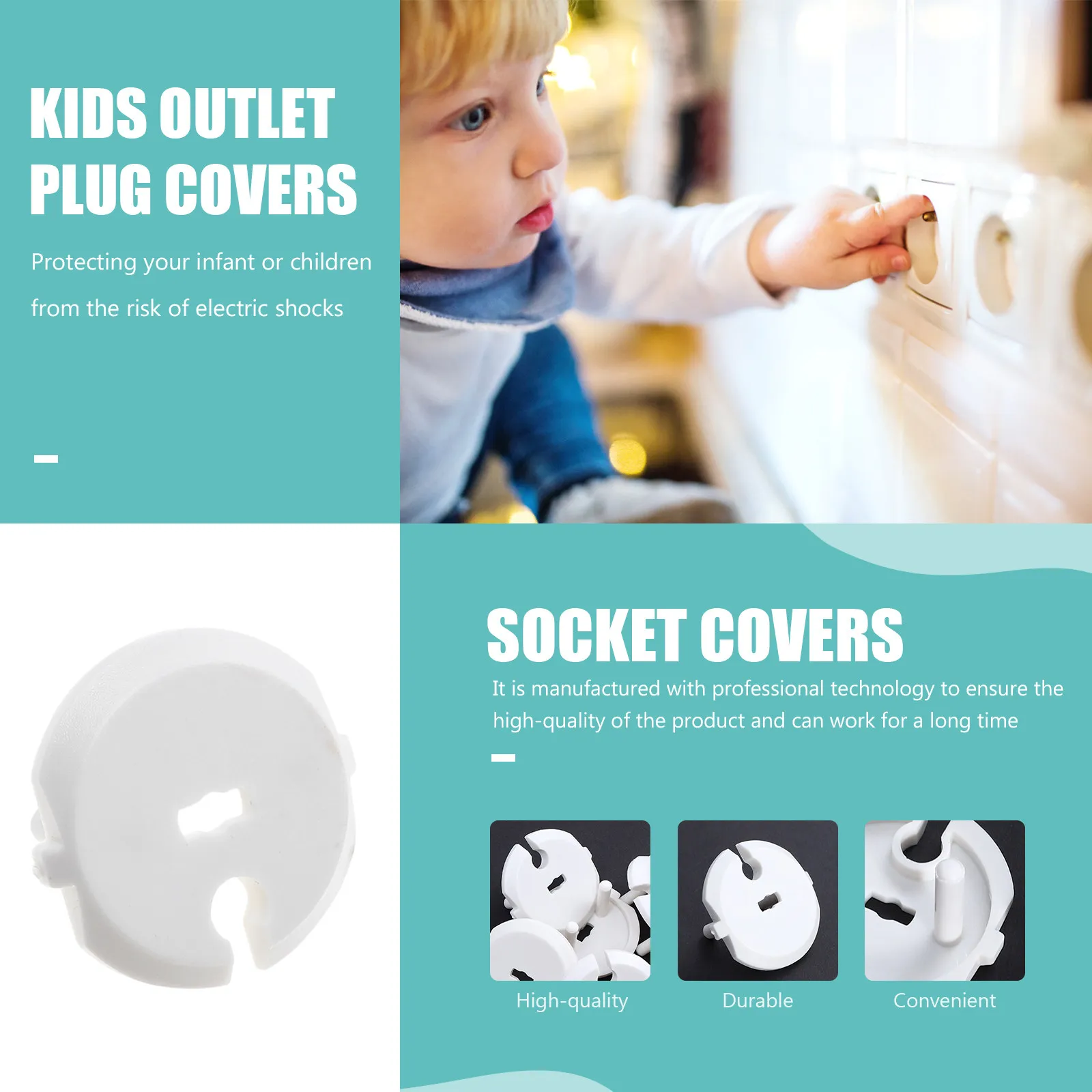 

20Pcs Childproof Electric Outlet Cover Socket Protector for Kids Safety Baby Proofing Home Office Kitchen Bathroom Living Room