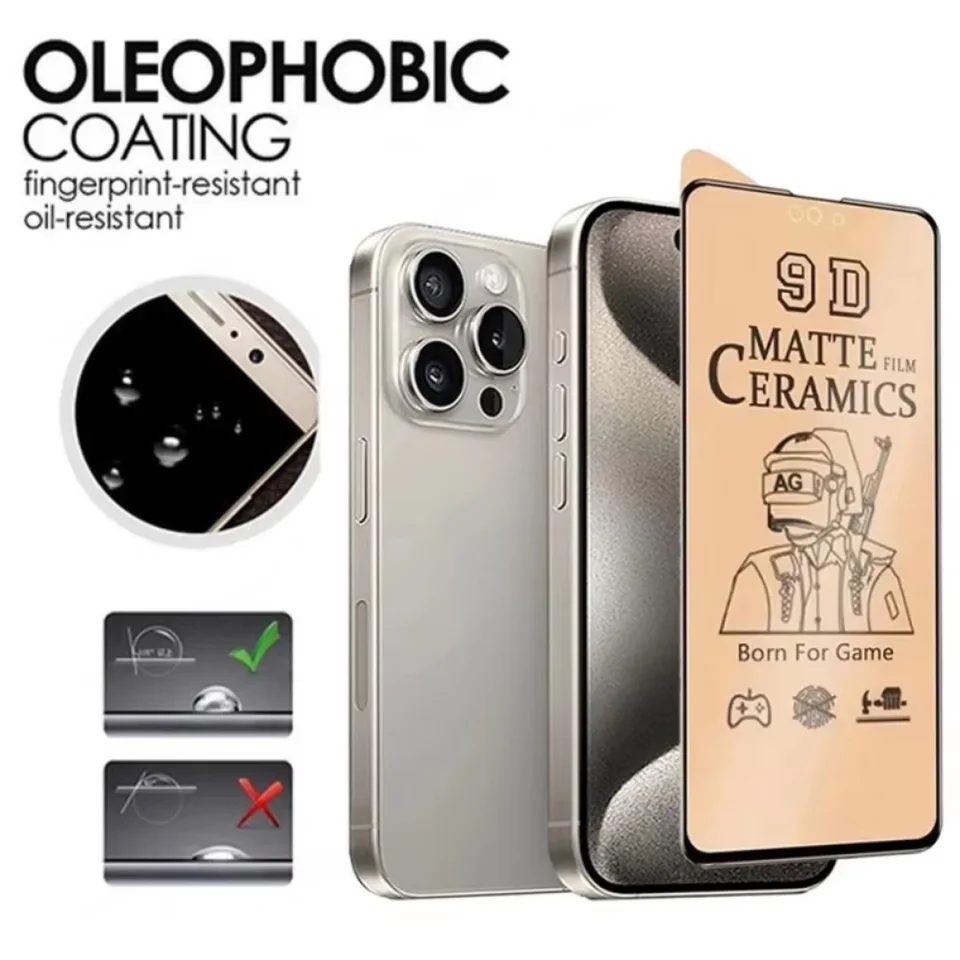 NNBILI 5 piezas película de cerámica mate para iPhone 12 13 14 15 16 17 Pro Max, protector de pantalla de cobertura completa para iPhone 17, película de cerámica suave 3