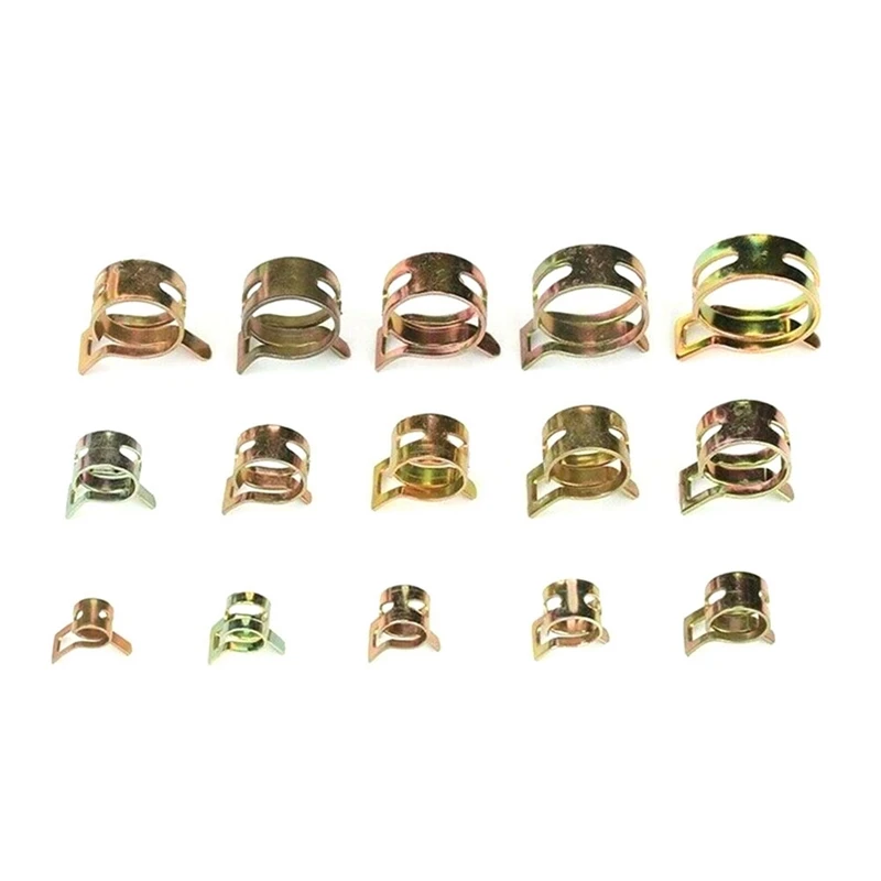115PCS 6-22Mm Spring Hose Clamps + Manual Pliers Zinc Plated Gas Water Hose Clamp Metal Tools Assortment Kit image 3