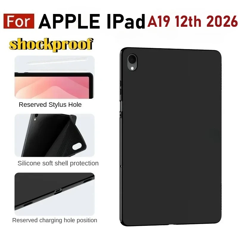 Ultra Thin Soft Liquid Silicone Back Case for APPLE IPad 2026 A19 12th A16 11th 10th Air8 Pro 11 13 M5 M4 M3 M2 Shockproof Cover
