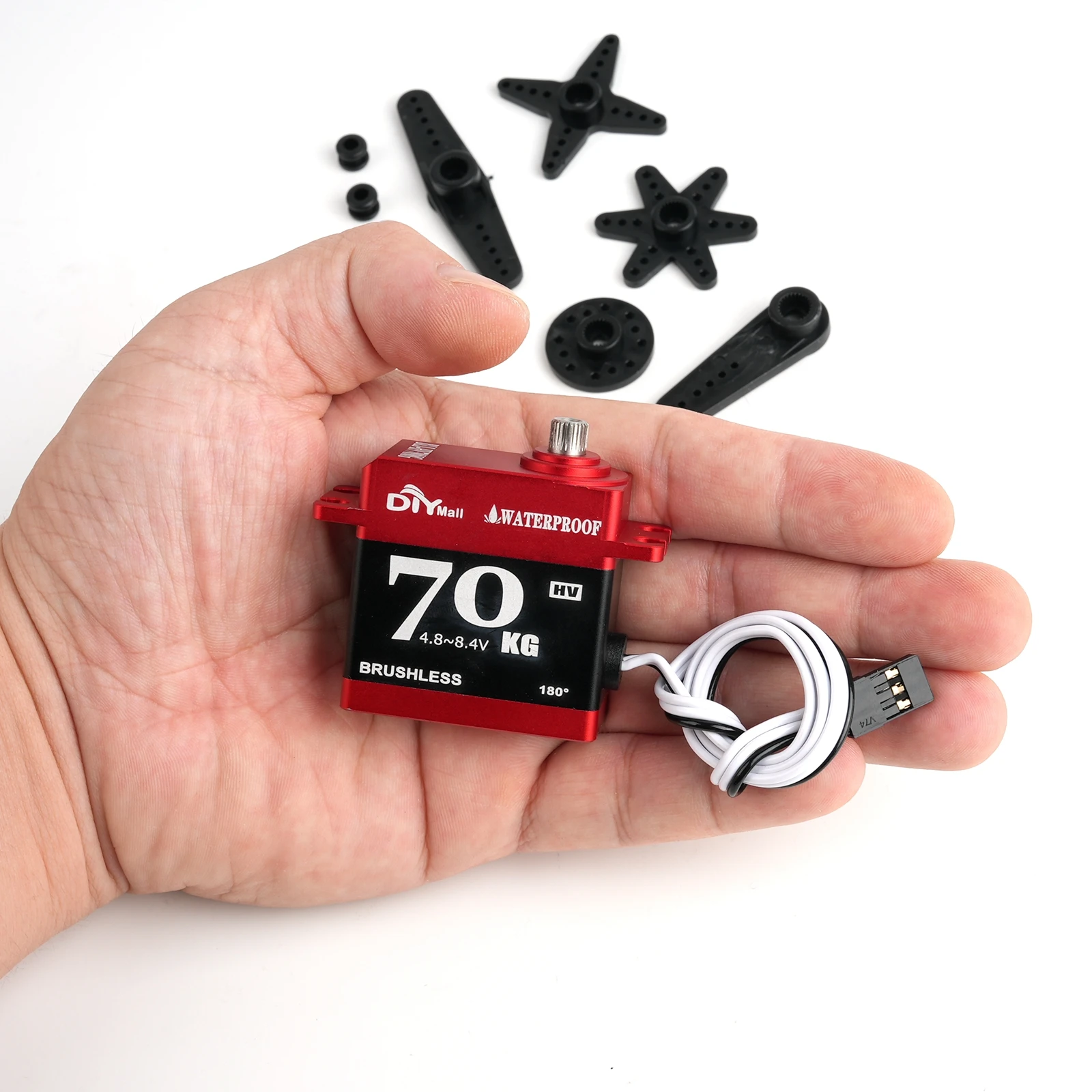 BLS-HV70MG 70KG digitale servo borstelloze motor Metal Gear 180/270/360 °   Hoog koppel 25T hoorn voor 1:8 1:10 RC auto robot DIY-model