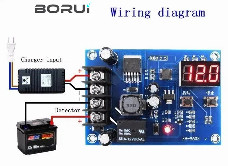 XH-M603 Charging Control Module 12-24V Storage Lithium Battery Charger Control Switch Protection Board With LED Display NEW