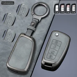 2 3 4 Buttons Zinc Alloy + Leather Car Key Case Cover Holder For Nissan X-Trail T32 Rogue Juke Qashqai J11 Murano MAXIMA ALTIMA