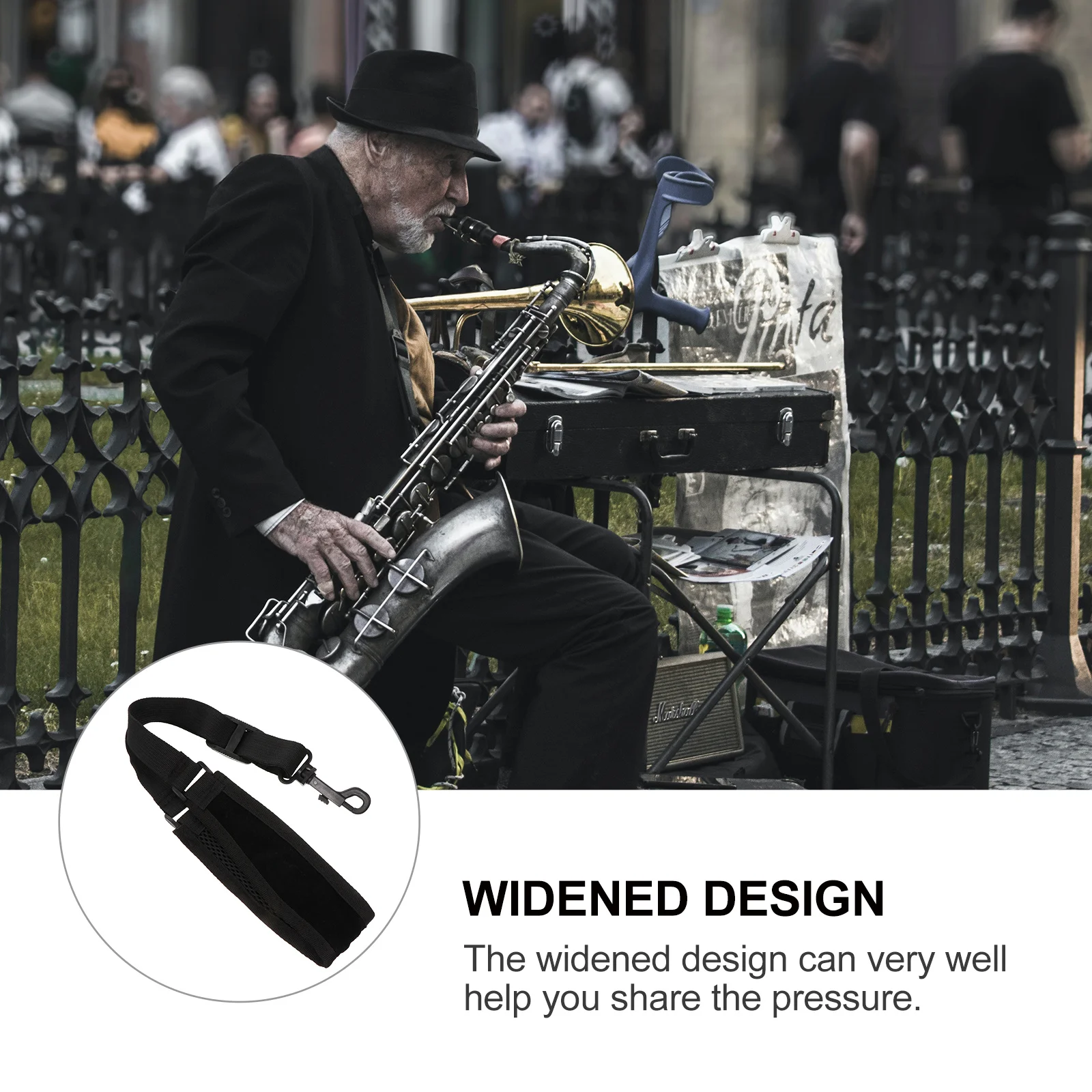 

Neck Strap for Saxo Breathable Saxophone Saxaphone Straps Alto Tenor Instruments