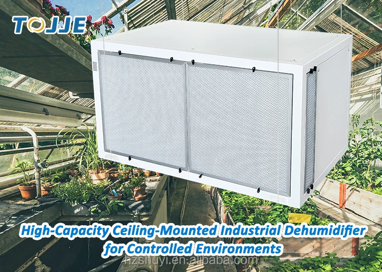 Greenhouse Dehumidifier with Drain for Grow Room High Efficiency 500P/D Heavy Duty Refrigerant Ceiling Mounted Hemp Industrial
