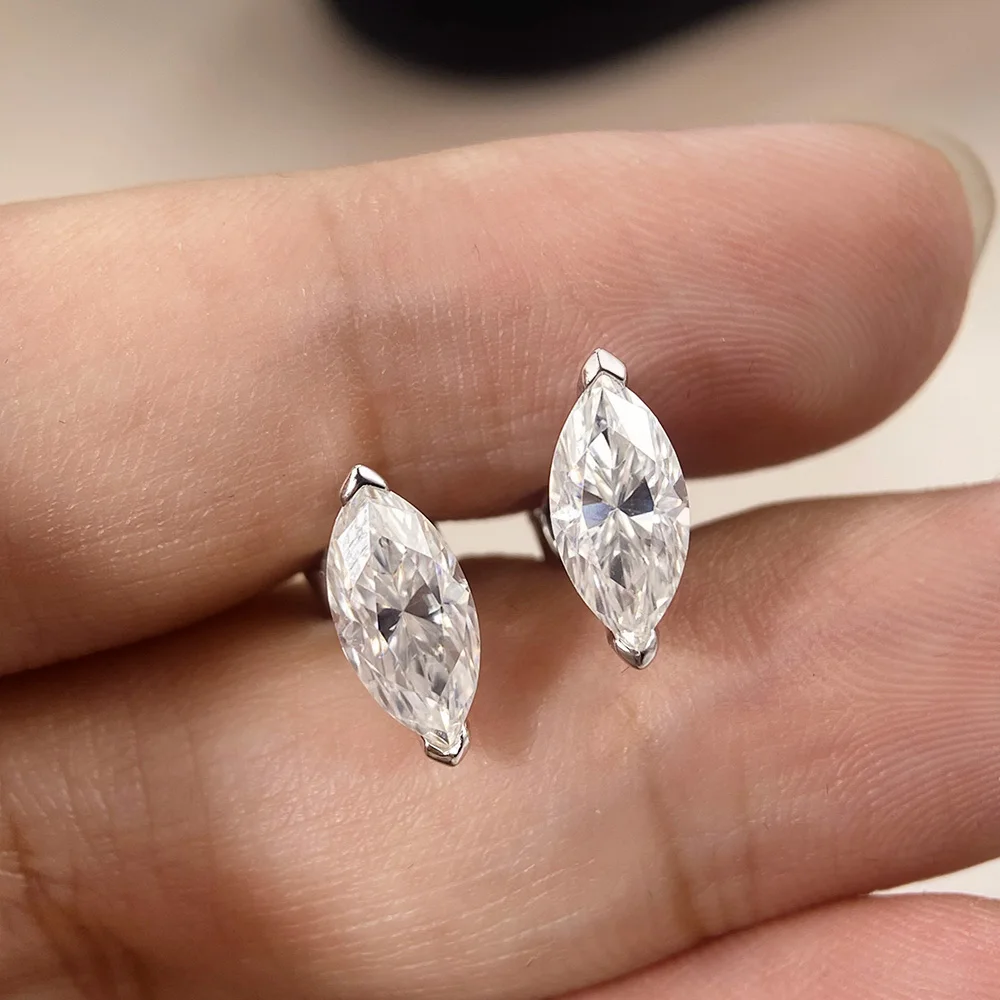 

Серьги с муассанитом огранки маркиз 0,3-1 карат, серебро S925, для женщин, классические свадебные серьги из серебра S925, изысканные ювелирные украшения для вечеринок