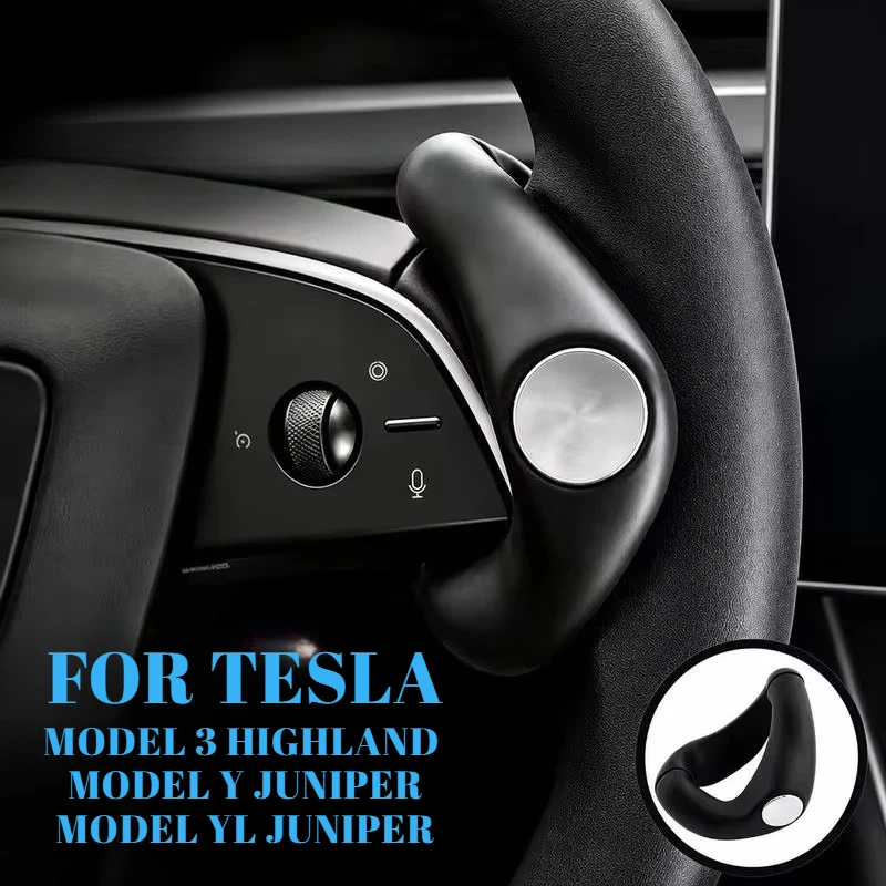 Steering Wheel Decoration Trim For Tesla Model 3 Highland 2023-2026 Model Y Juniper 2024-2026 Magnetic Snap On Interior Styling