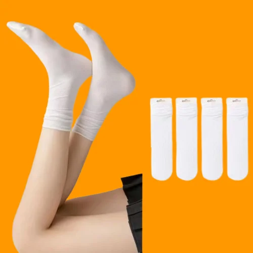 

5/10/20 Pairs Solid Color Women's Socks Thin Summer Ice Socks Spring and Summer Mid-Tube JK Socks Ins Tide Pile Socks Long Socks