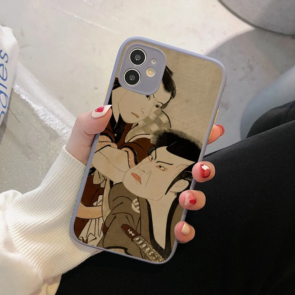 Ukiyo-e Japanese Style Art Phone Case For IPhone 14 11 12 13 Mini Pro Max 8 7 Plus X XR XS MAX Translucent Matte Cover