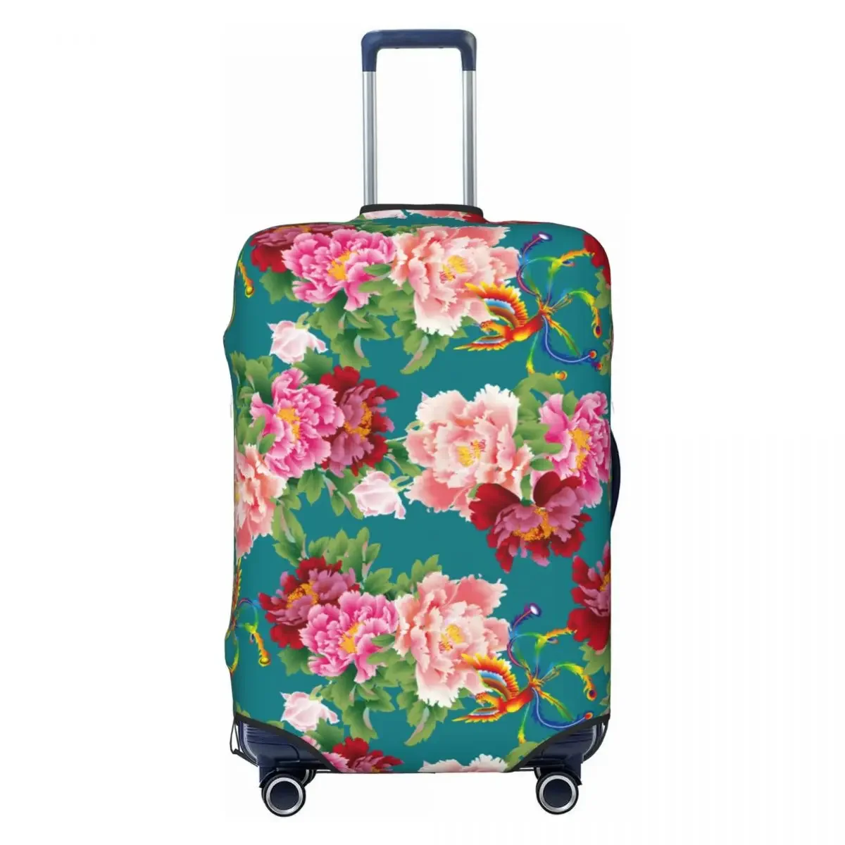 Botanical Flower Suitcase Cover Boho Travel Protection Vacation Strectch Luggage Case