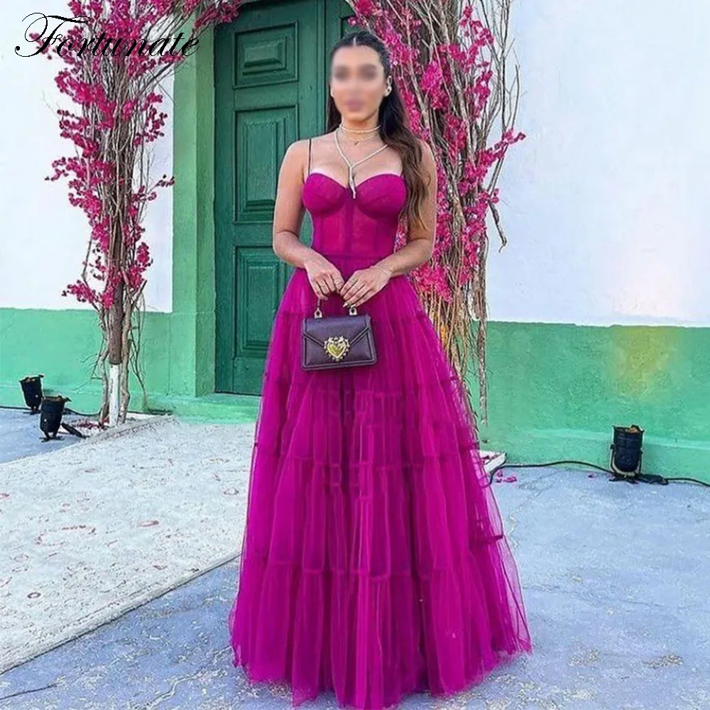 

Customized Elegant Long Evening Dresses for Women Spaghetti Strap Floor-Length Sweep Train Special Events Formal Party Dress