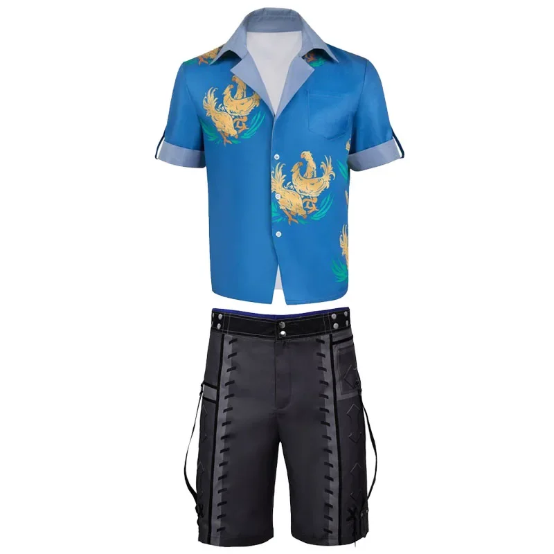 

Game Cloud Strife Cosplay Costume FF7 Unisex Casual Shirt And Shorts Set Cloud's Beachwear Men's Swimsuit Carnival Party
