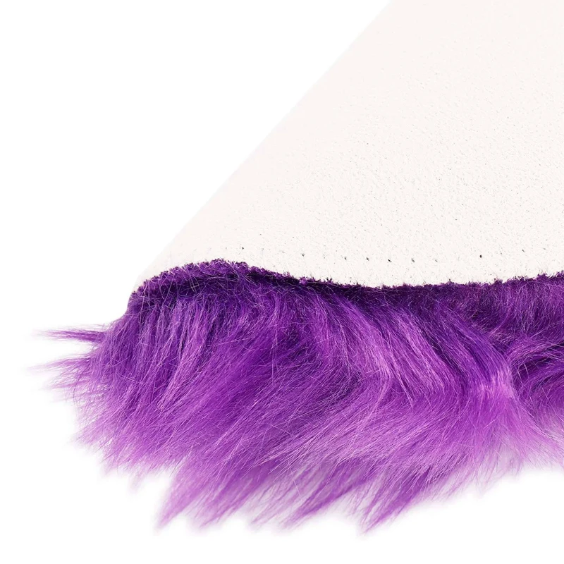 2X Faux Sheepskin Wool Carpet 30 X 30 Cm  Soft Longhair Decorative Carpet Cushion Chair Sofa Mat (Round Purple)