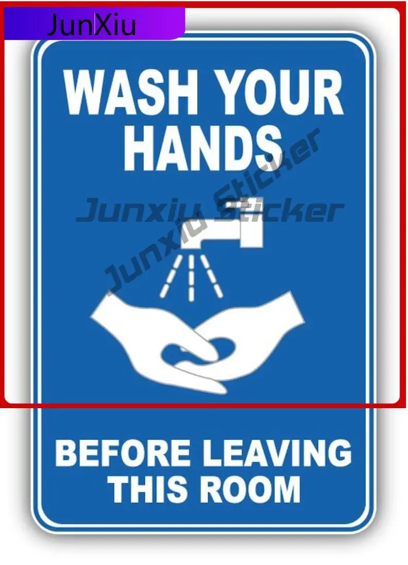 

Wash Your Hands Mandatory Sign Car Sticker Vinyl Decal Anti Scratch Exterior Decor Accessory Motorcycle Stickers Custom Decals