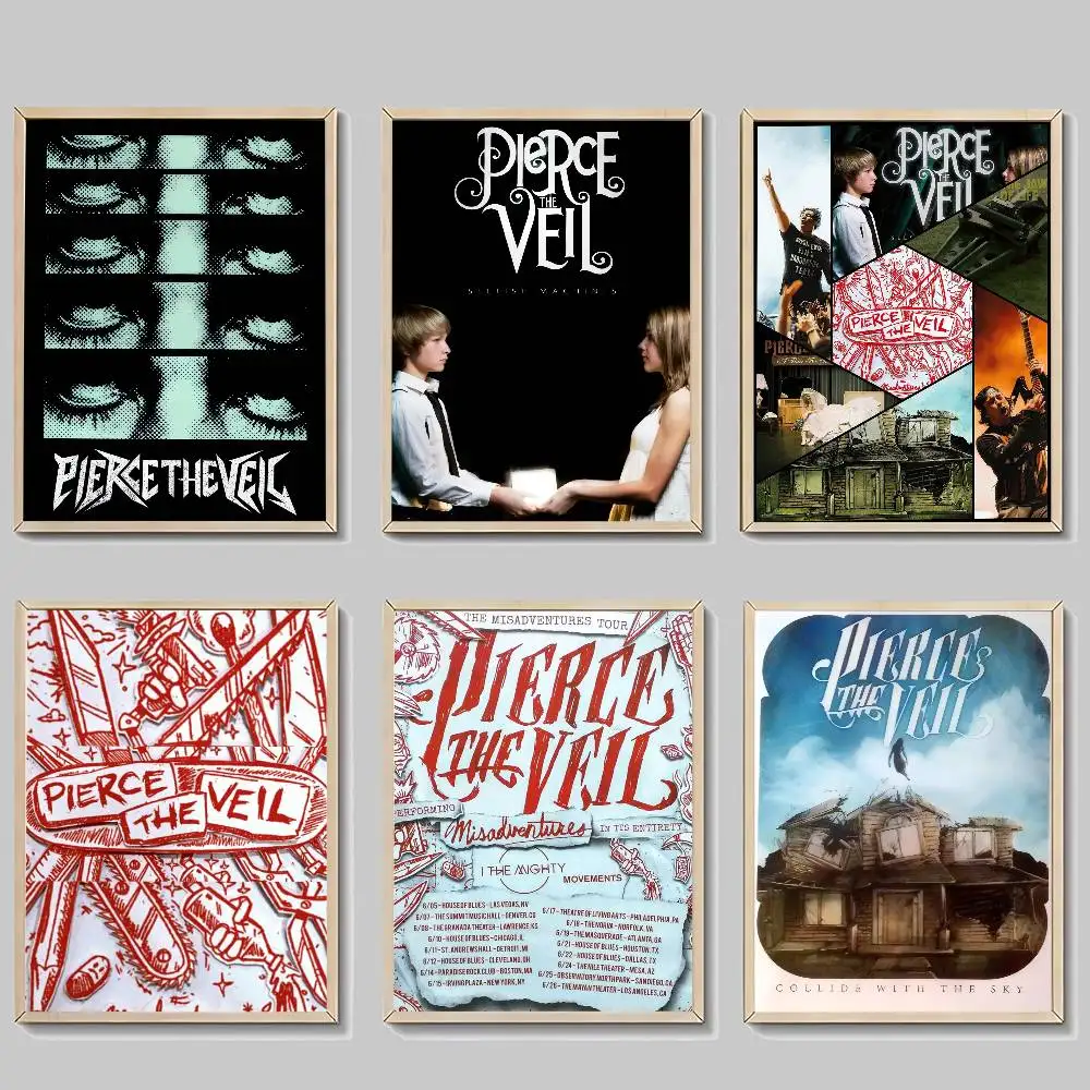 Hot Pierce The Veil Band Klassische Vintage-Poster, Vintage-Raumdekoration, Heimbar, Café-Dekoration, nordische Heimdekoration