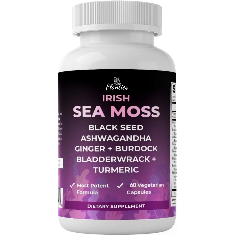 Suplementos de algas marinas orgánicas, algas marinas, aceite de semilla negra Bladderwrack 、 bardana, cúrcuma VC D3 saúco