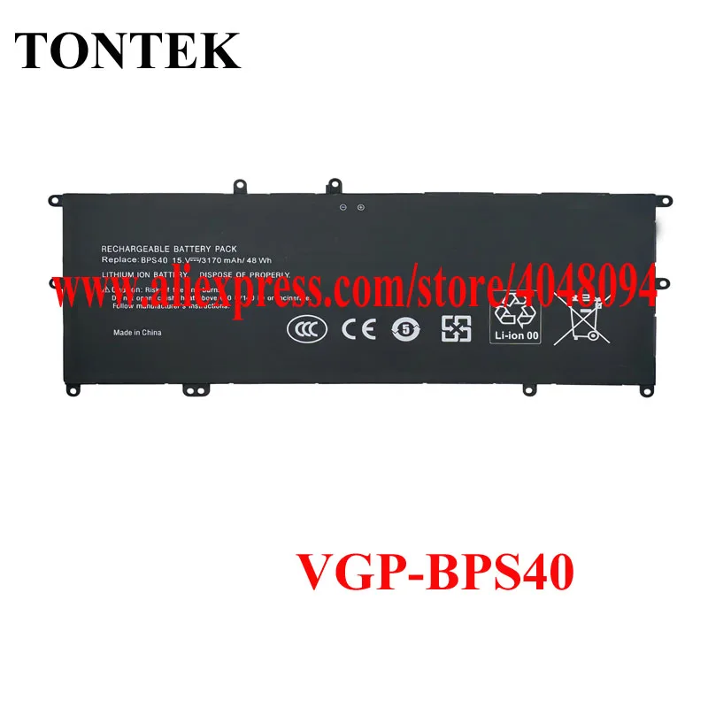 Nueva batería para ordenador portátil VGP-BPS40 para SONY Vaio Flip 14A SVF14N SVF 15A SVF15N17CXB VGP-BPS40 15V 3170mAh