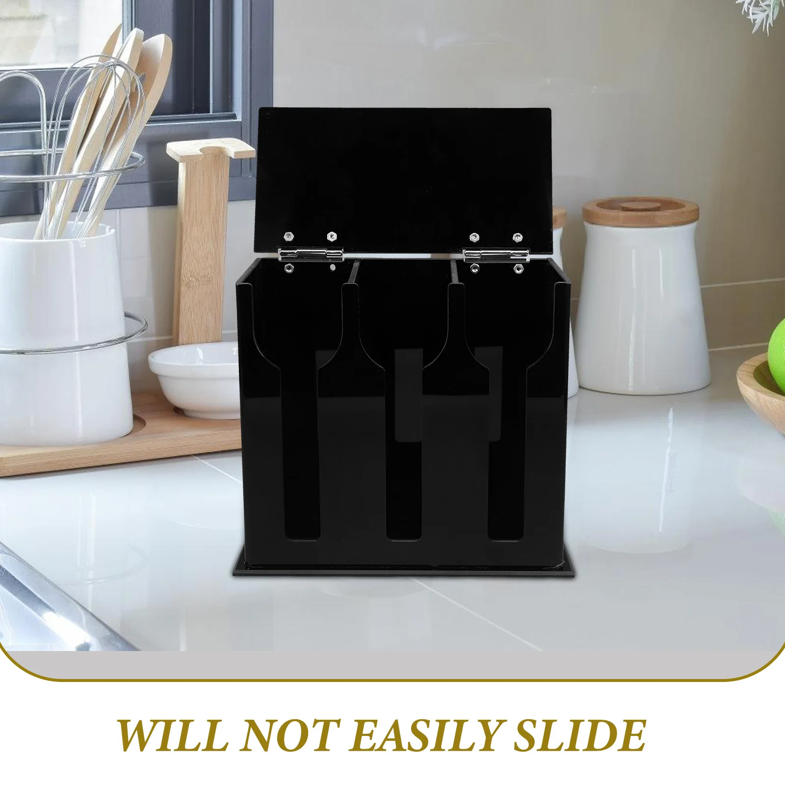 

1pc Acrylic Spoon Rack 3-Compartment Utensil Holder For Kitchen Countertop Restaurant Tableware Storage Cutlery Dispenser