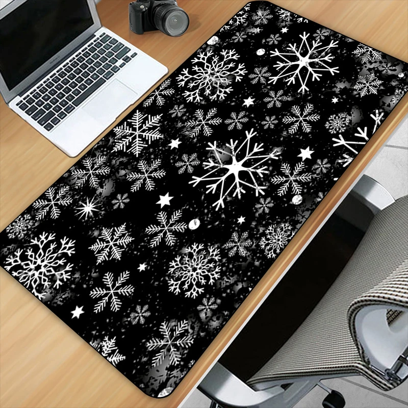 snowflake Art  Printing XXL Mouse Pad Gamer Accessory Hot Large Desk Pads Computer Lock Edge Keyboard Non-slip Mat anime Cartoon