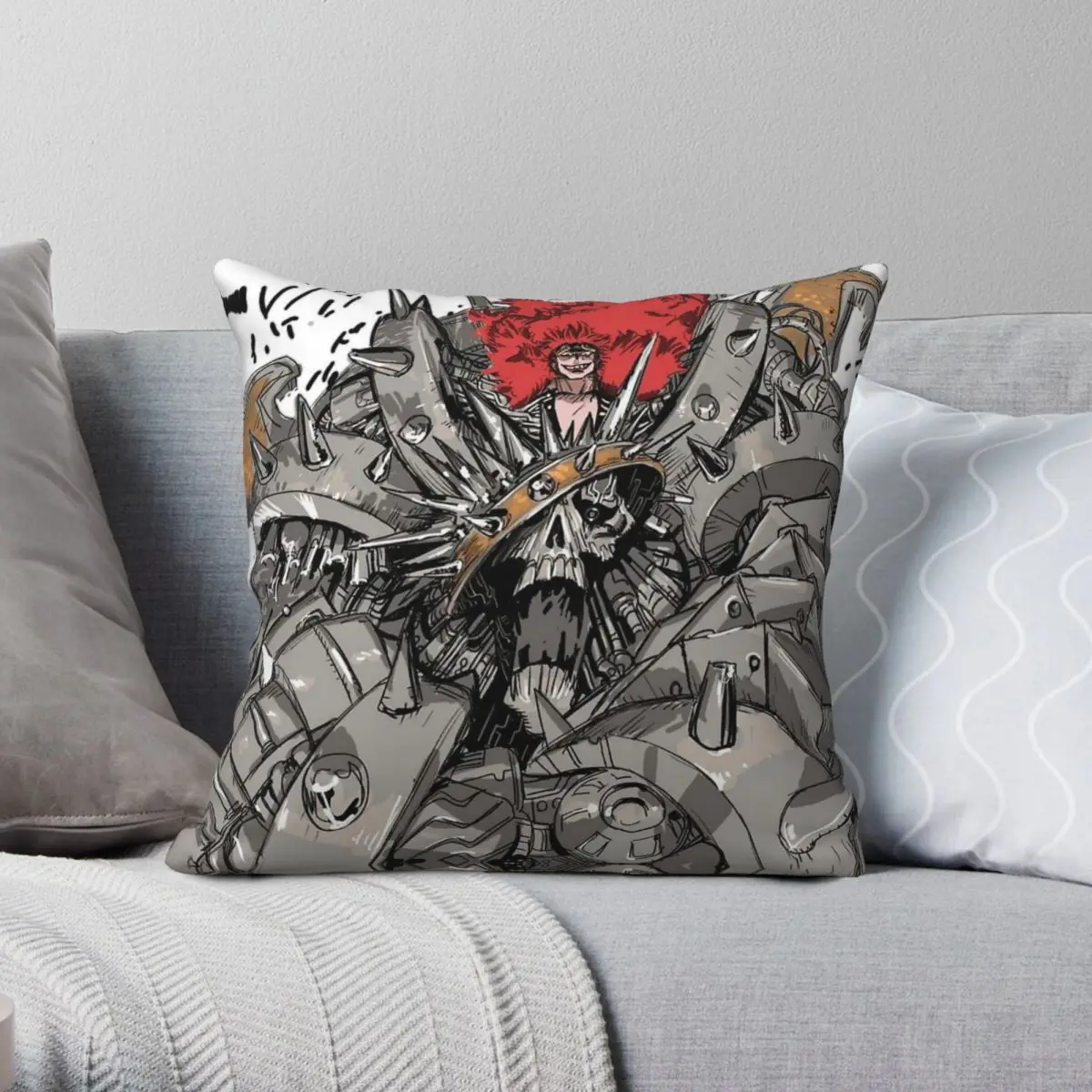 Eustass Captain Kid Pillowcase Polyester Linen Velvet Creative Zip Decorative Sofa Cushion Case