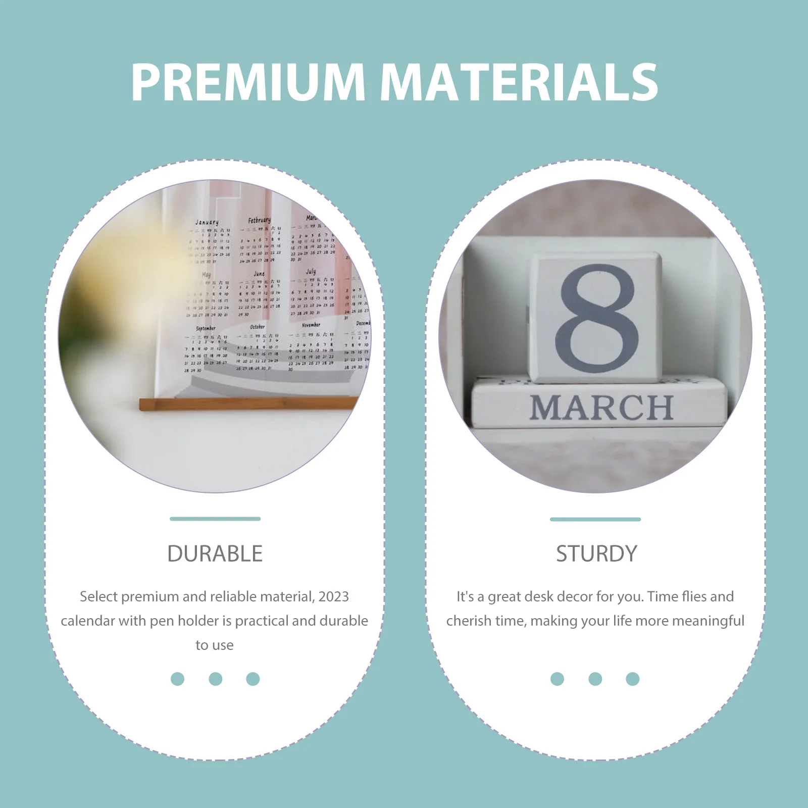 

2023 Calendar Desktop Pen Holder Multi-Function Storage Box Organizer Office Time Management Planner Office Calendar