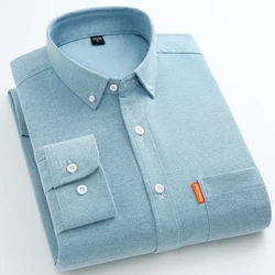 Classic Men's Shirt 100% Cotton Oxford Fabric Breathable Comfortable Wearable Fashion Casual Social Sports Men Clothing