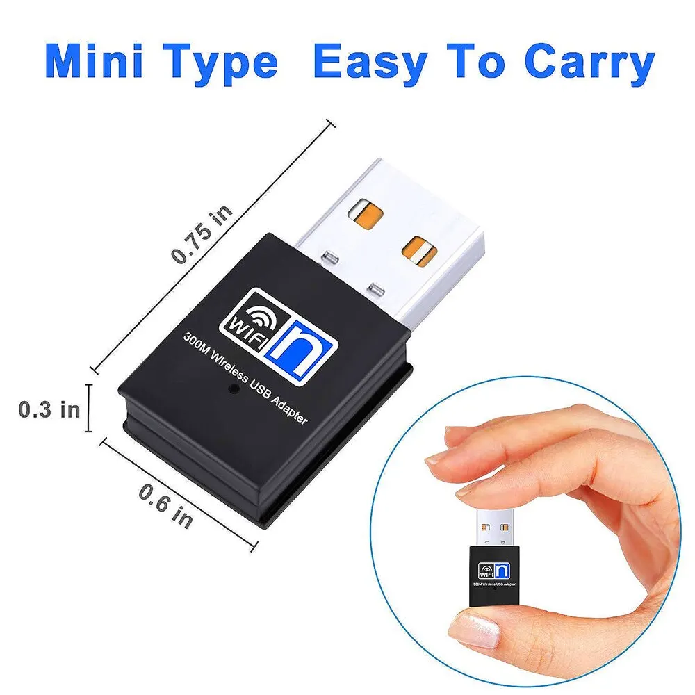 Mini Wireless USB Wifi Adapter 802.11N 300Mbps USB 2.0 Receiver Dongle Network Card For Desktop Laptop Windows