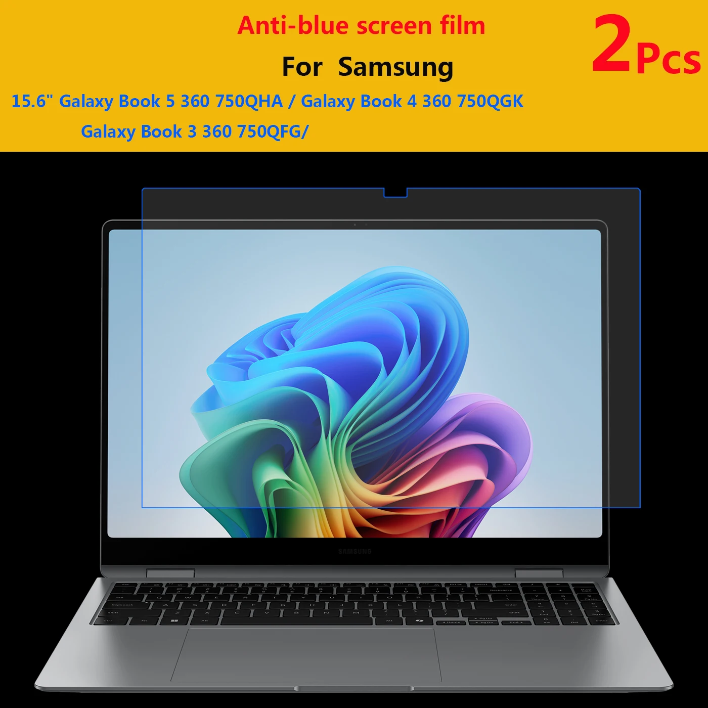 2Pcs Screen Protector Protective Film For Samsung Galaxy Book 5 360 15.6inch Book4 360 /Galaxy Book 3 360 15 HD screen protector