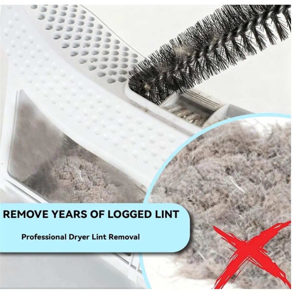 Light Weight Washing Machine Cleaning Brush, Dryer Ventilation Cleaning Kit, Bathroom, Shower and Kitchen Crevice Brush