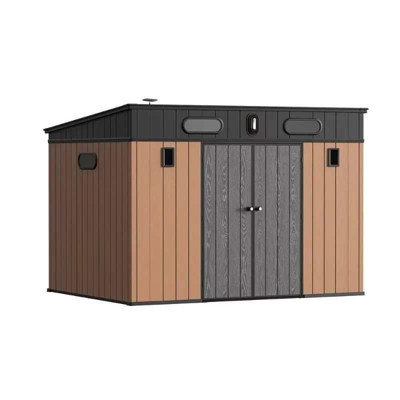 Plastic Garden 10x10 Shed Outdoor Storage Garden Tool House Backyard Waterproof Locker Box Deposit