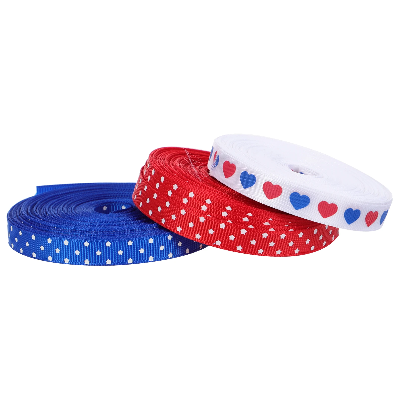 

3 Pcs White Decorative Ribbons Independence Day Bouquet Wrapping Flash Bow Knot DIY Gift Cake Premium Dacron Material