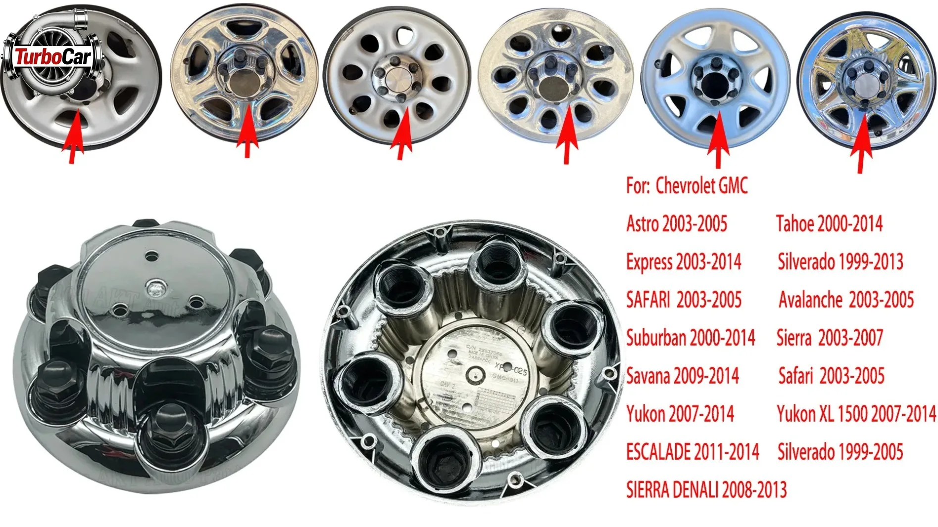 

Для Chevrolet GMC Astro Tahoe Silverado Safari: хромированные колпаки на колеса с 6 отверстиями, замена колпаков ступиц