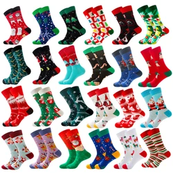 New 2023 Christmas Socks Women Funny Santa Claus Christmas Tree Snow Elk Cotton Happy Socks Men Harajuku New Year Sokken
